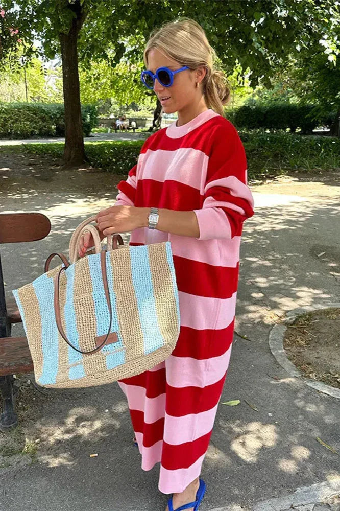 COASTAL STRIPE KNIT GOWN