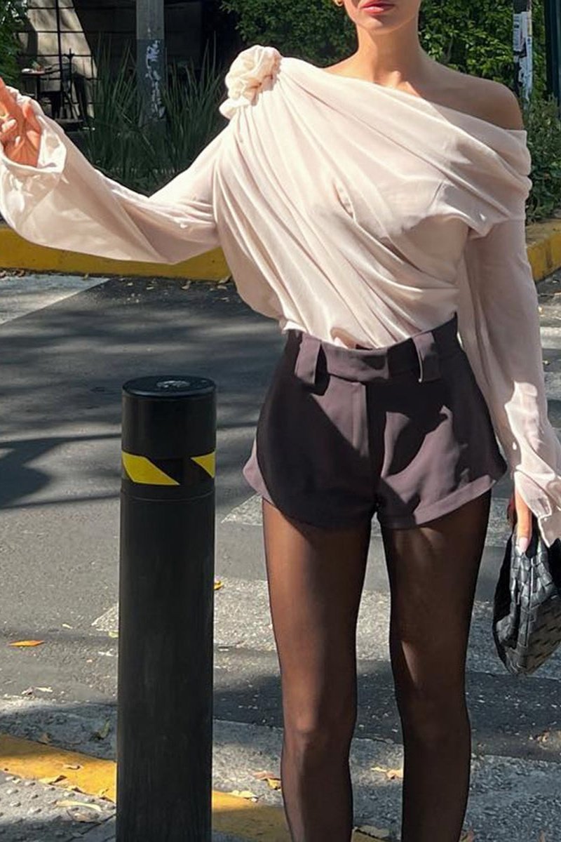 FLORENTINE BLOOM ONE-SHOULDER TOP