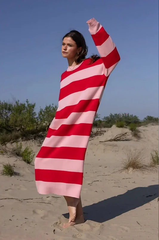 COASTAL STRIPE KNIT GOWN