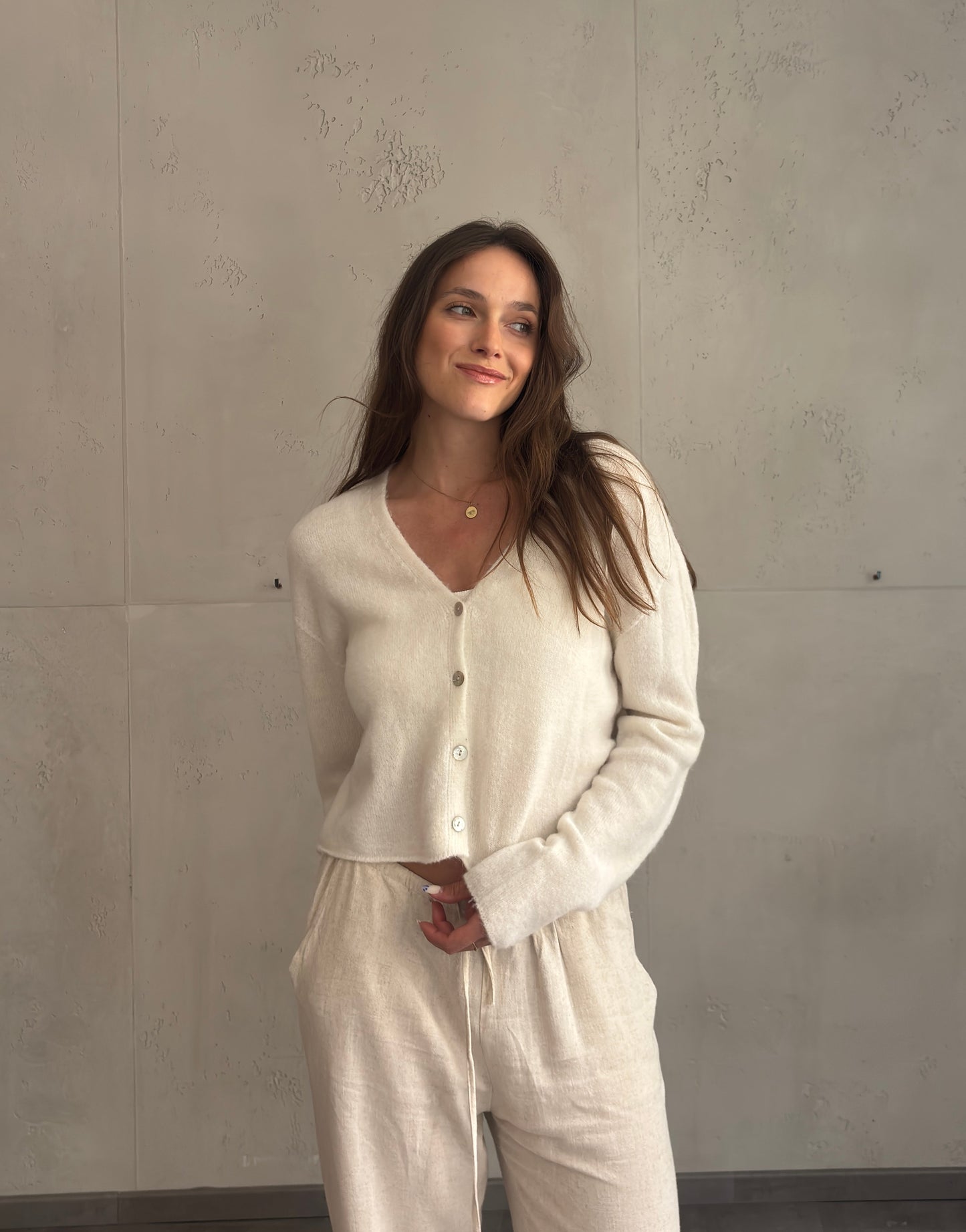 CREAM HAVEN KNIT CARDIGAN