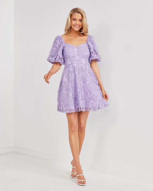 LAVENDER BLOOM MINI DRESS